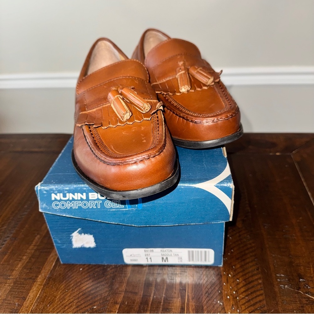 Nunn Bush Gel Comfort Men's Brown Leather Slip On Dress Loafers size 11 - Picture 14 of 16